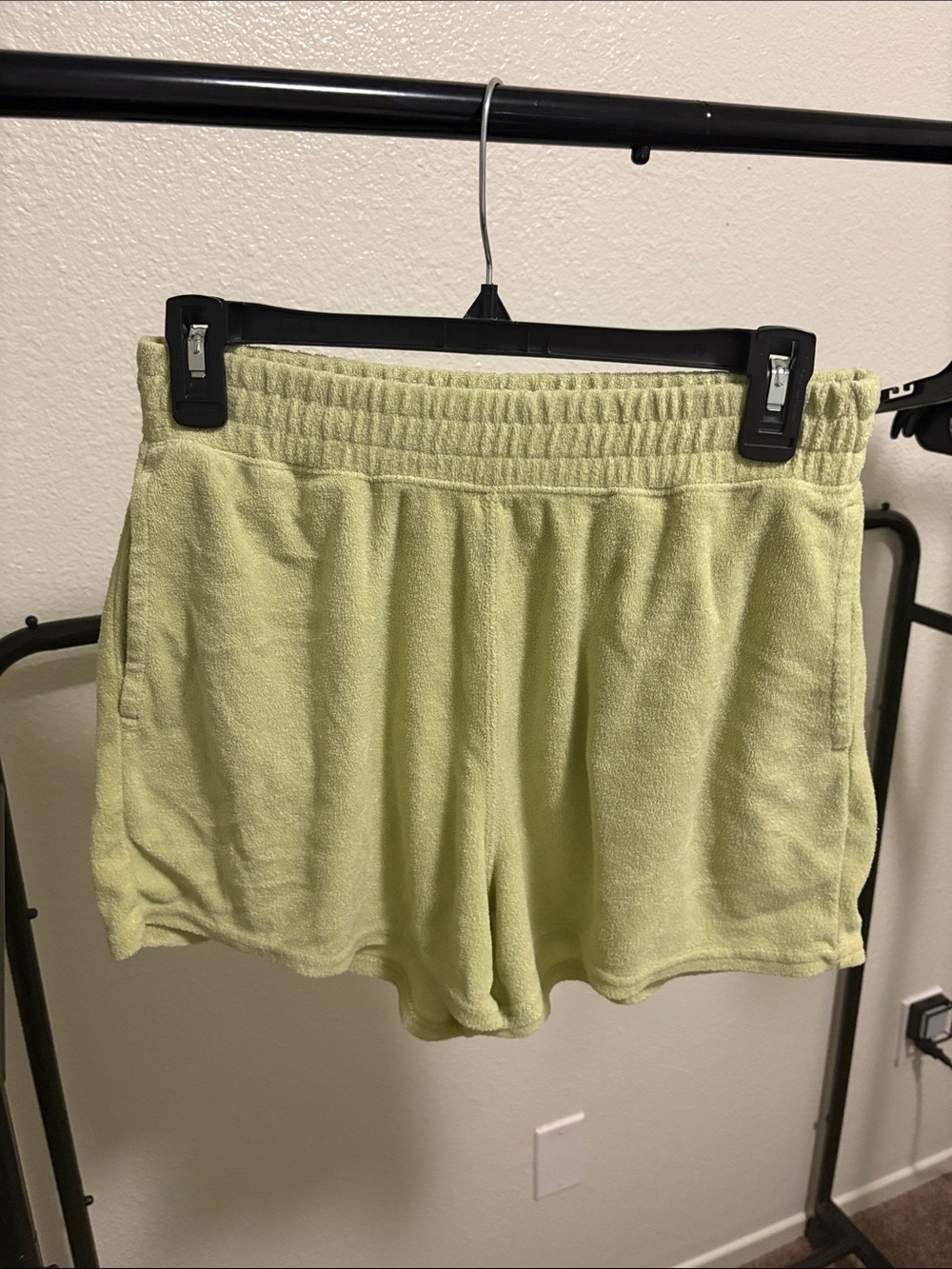 Hollister Light Green Terry Shorts Medium